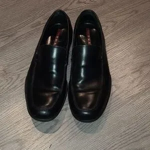 PRADA *LINEA ROSSA* Mens Black Slip On Logo Vamp Loafer With Dust Bag $795 PRADA - *LINEA ROSSA* Black Slip On Logo Vamp Loafer  main image 3